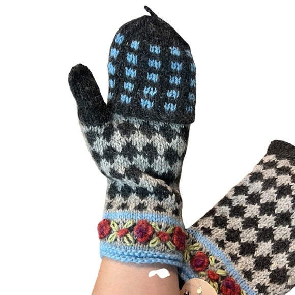 Artesania Accessories - Artesania 100% Organic Alpaca woven Warm Winter Women’s Fingerless Gloves NEW